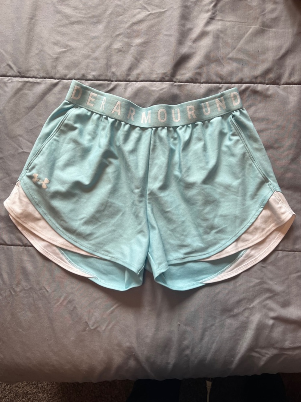 Under Armour Women's Mint Athletic Shorts with White Trim
